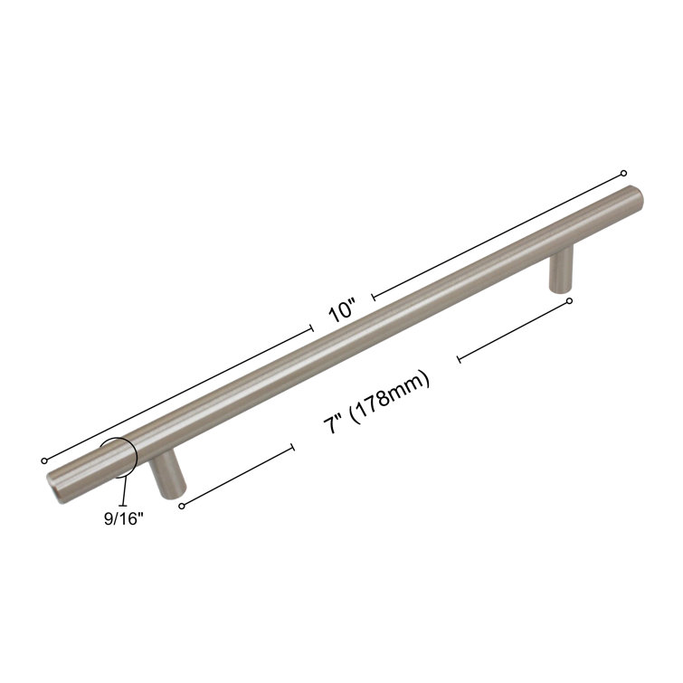 Modern Stainless Steel Bar Pull with Mounting Hardware, 10-Pack