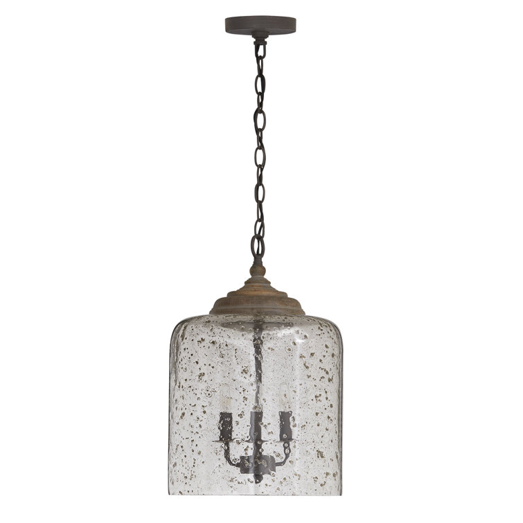 Nordic Grey Clear Glass 3-Light Drum Pendant