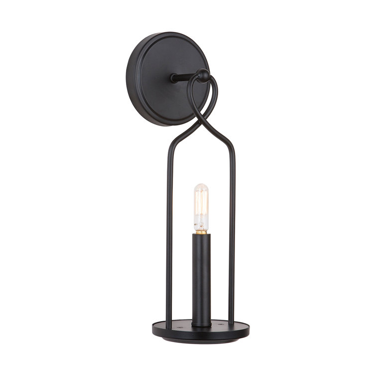 Matte Black Single Light Candle Wall Sconce