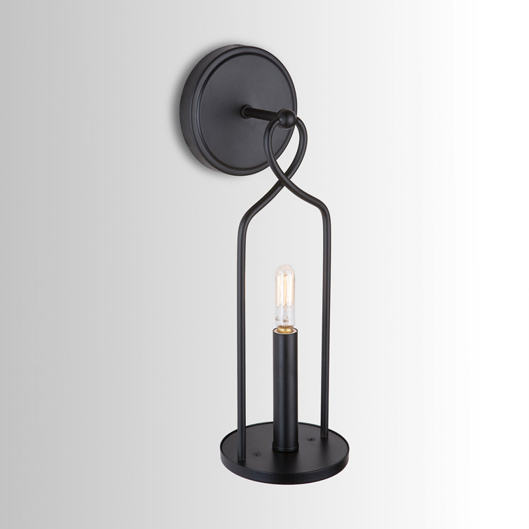 Matte Black Single Light Candle Wall Sconce