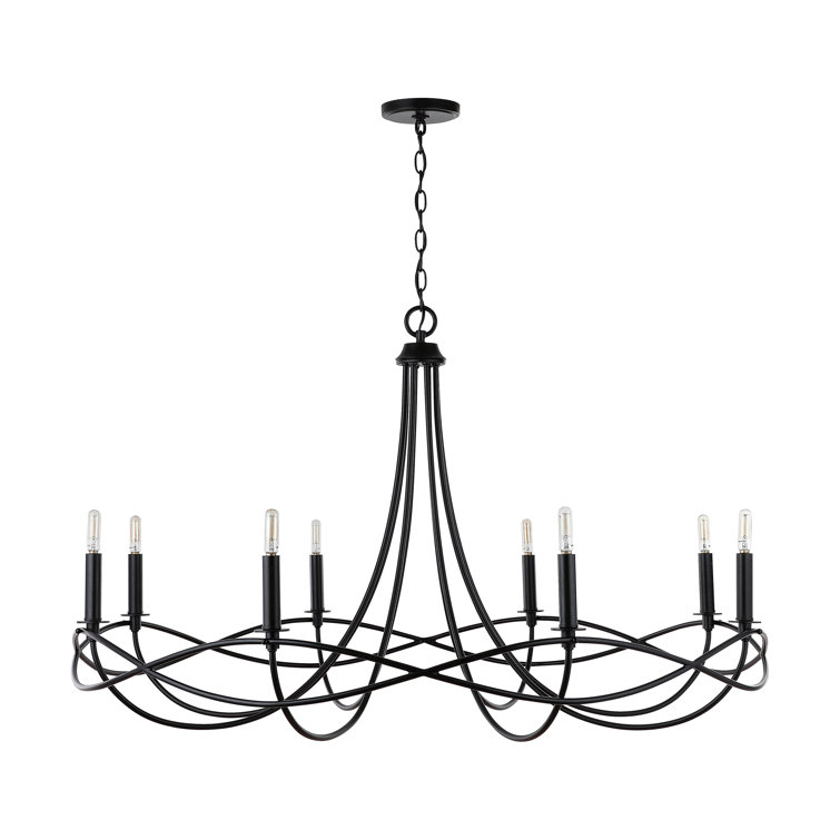 Sonnet Matte Black 8-Light Traditional Plug-In Chandelier