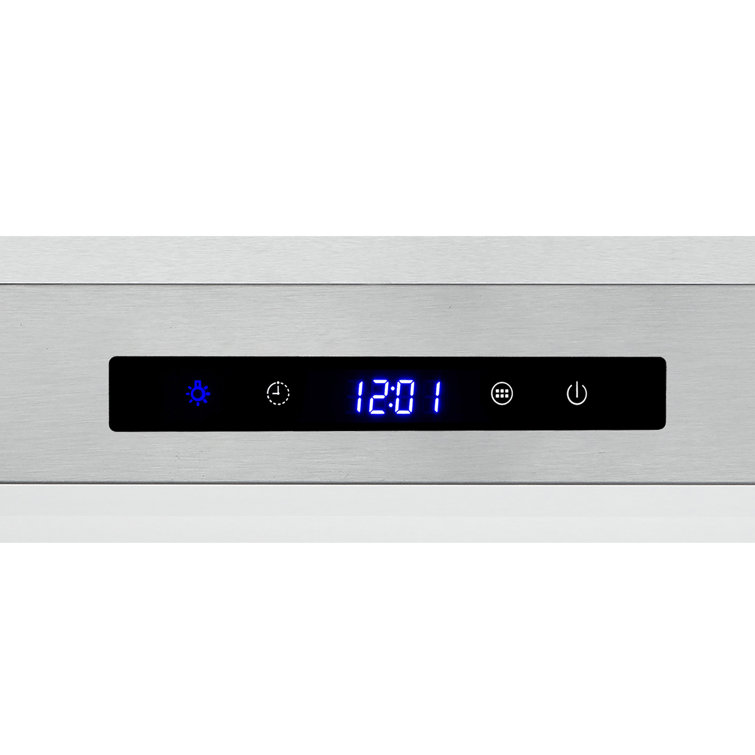 36-Inch Stainless Steel Convertible Island Range Hood with LED Lights