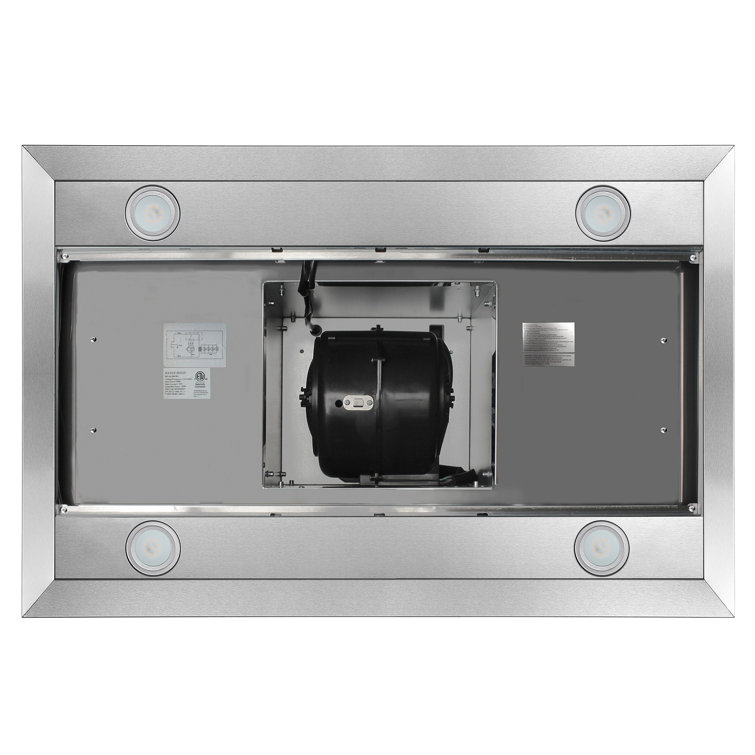 36-Inch Stainless Steel Convertible Island Range Hood with LED Lights