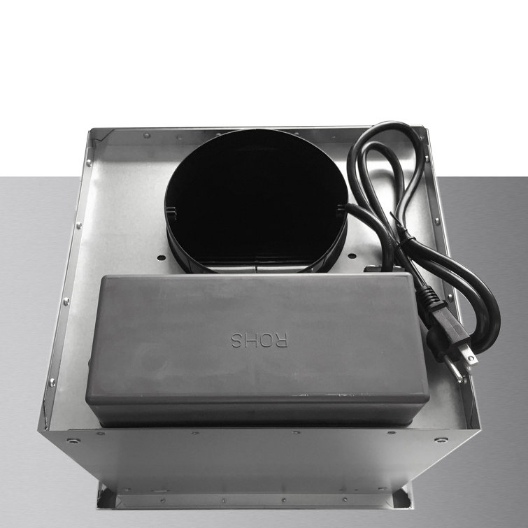 36-Inch Stainless Steel Convertible Island Range Hood with LED Lights