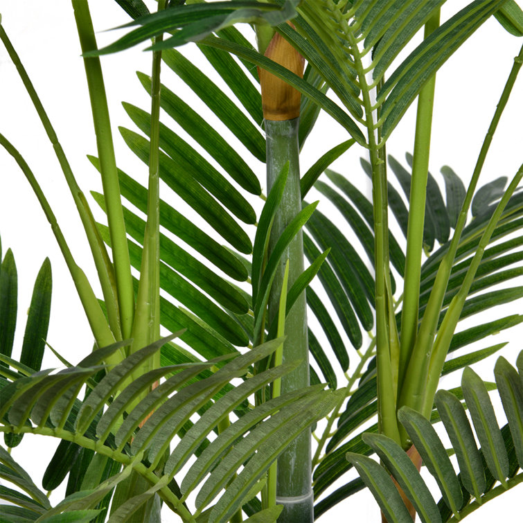 Life-like 48" Tall Green Palm Tree in Brown Plastic Planter