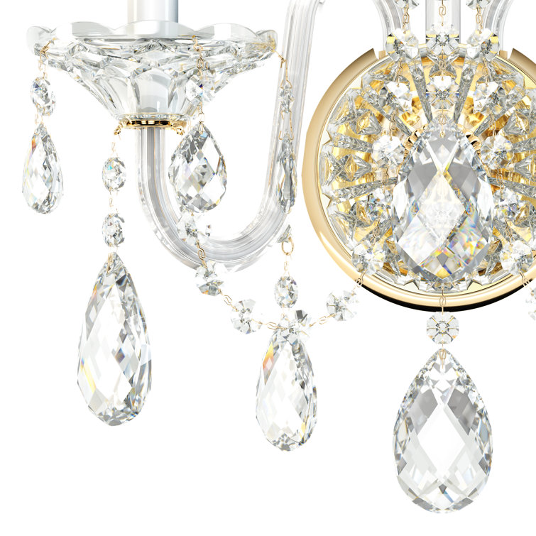 Aurelia Gold 2-Light Sterling Wall Sconce with Clear Heritage Crystals