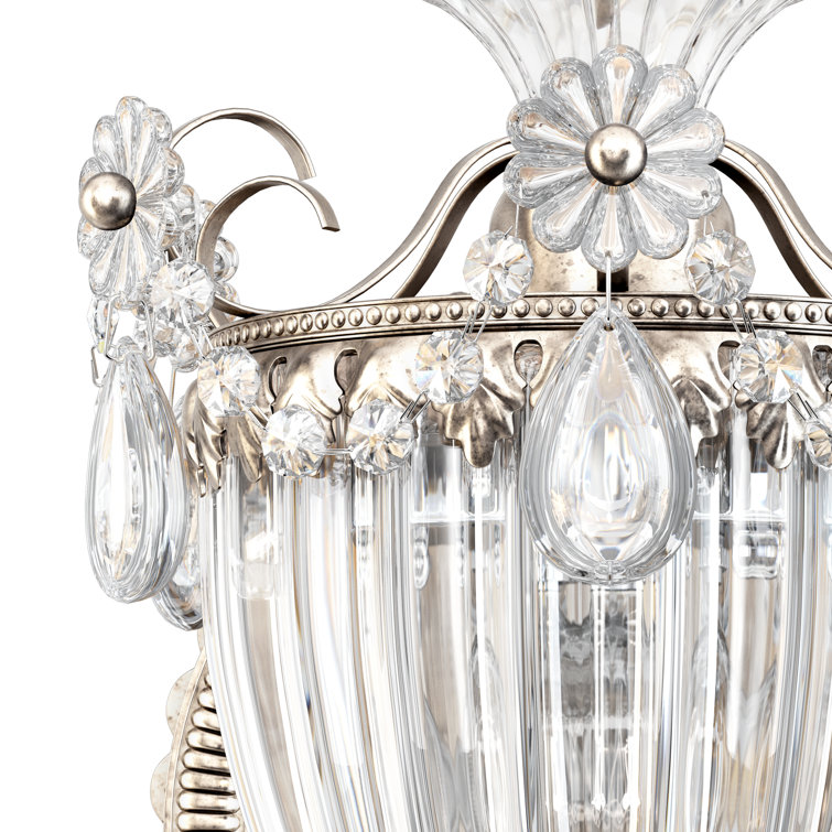 Antique Silver Heritage Clear Crystal 1-Light Sconce