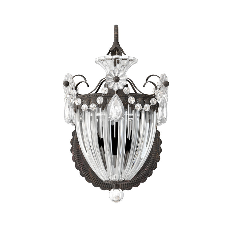 Polished Silver Heritage Crystal 1-Light Wall Sconce
