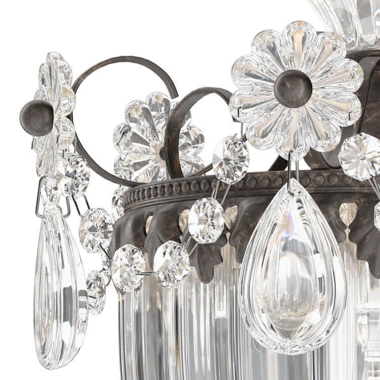 Polished Silver Heritage Crystal 1-Light Wall Sconce