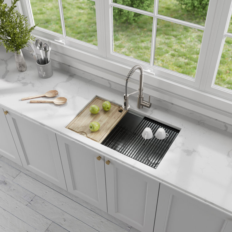 Kore 32-Inch Stainless Steel Drop-In Single Bowl Kitchen Sink with Accessories