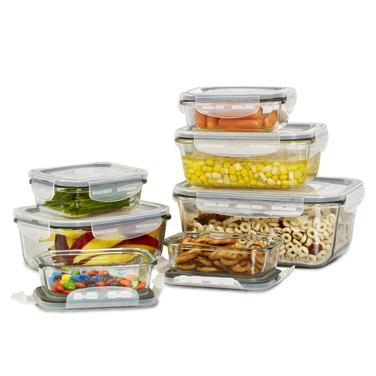 Clear Glass Meal Prep Storage Container Set - 7 Pieces