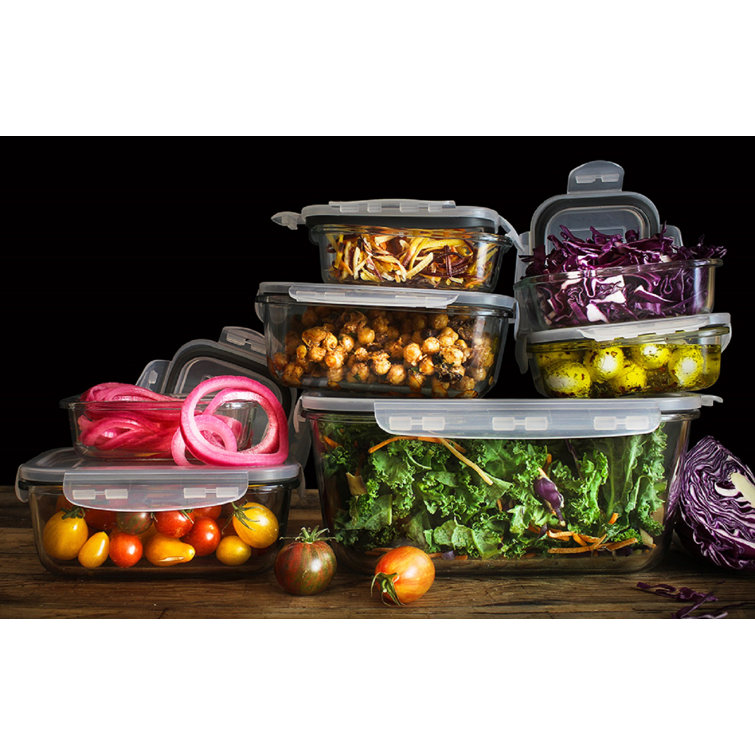 Clear Glass Meal Prep Storage Container Set - 7 Pieces