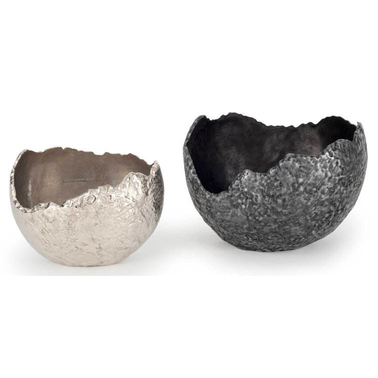 Terra Textured Metal Decorative Bowl Set
