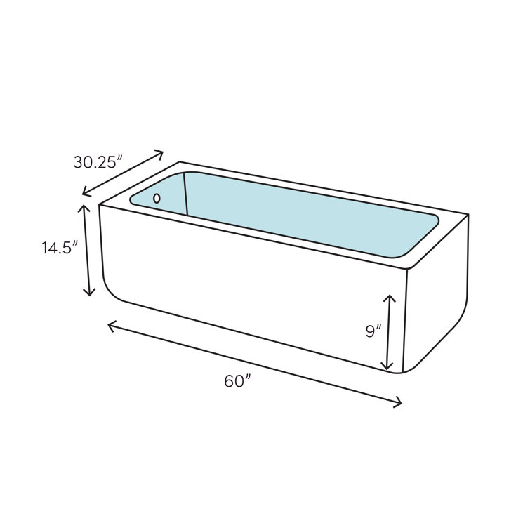 Bellwether White Cast Iron Alcove Soaking Bathtub