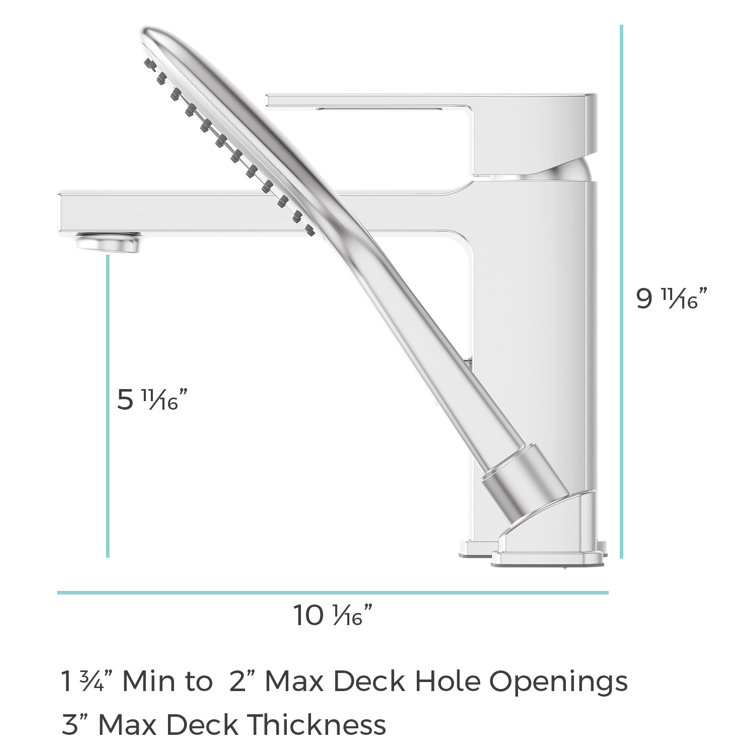 Polished Chrome Single Handle Deck Mounted Tub Faucet with Handshower