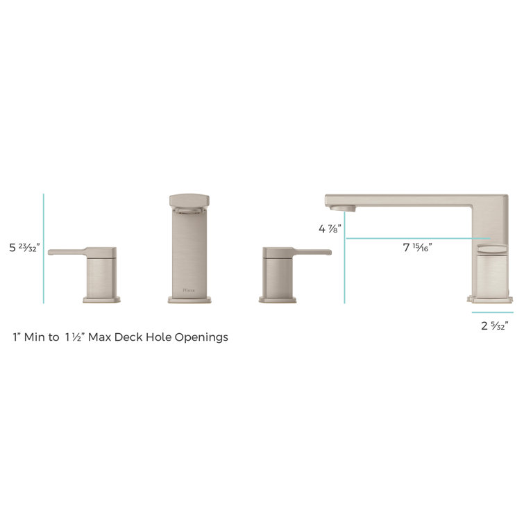 Deckard Brushed Nickel 2-Handle Roman Tub Faucet