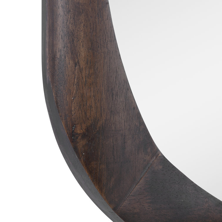 Henna Dark Walnut Wood Framed Wall Mirror
