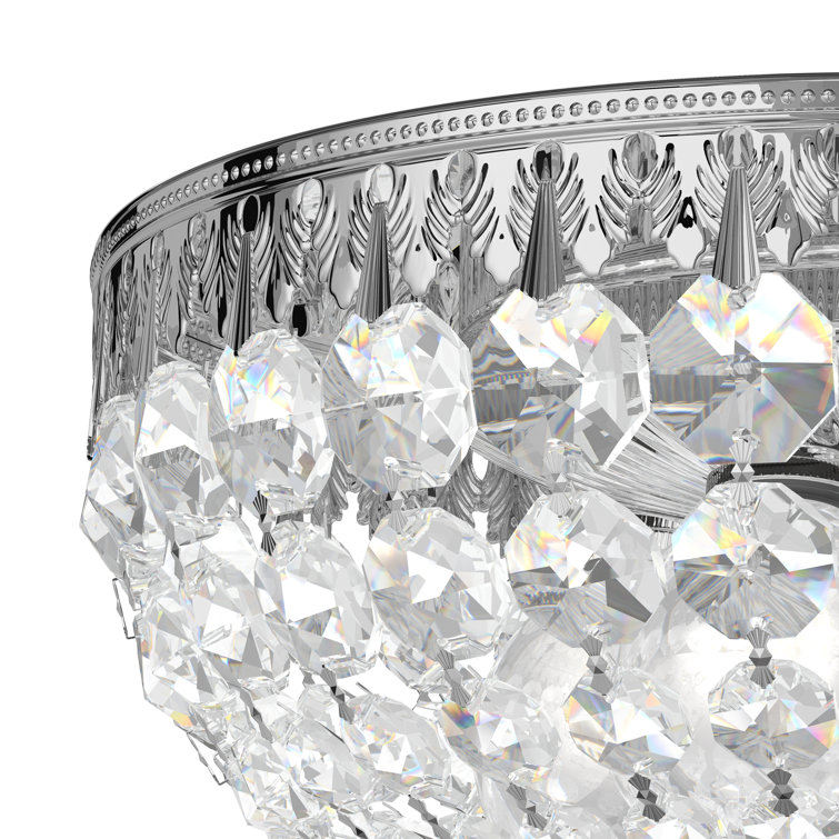 Gold Crystal Flush Mount with Swarovski Elements, 10-inch