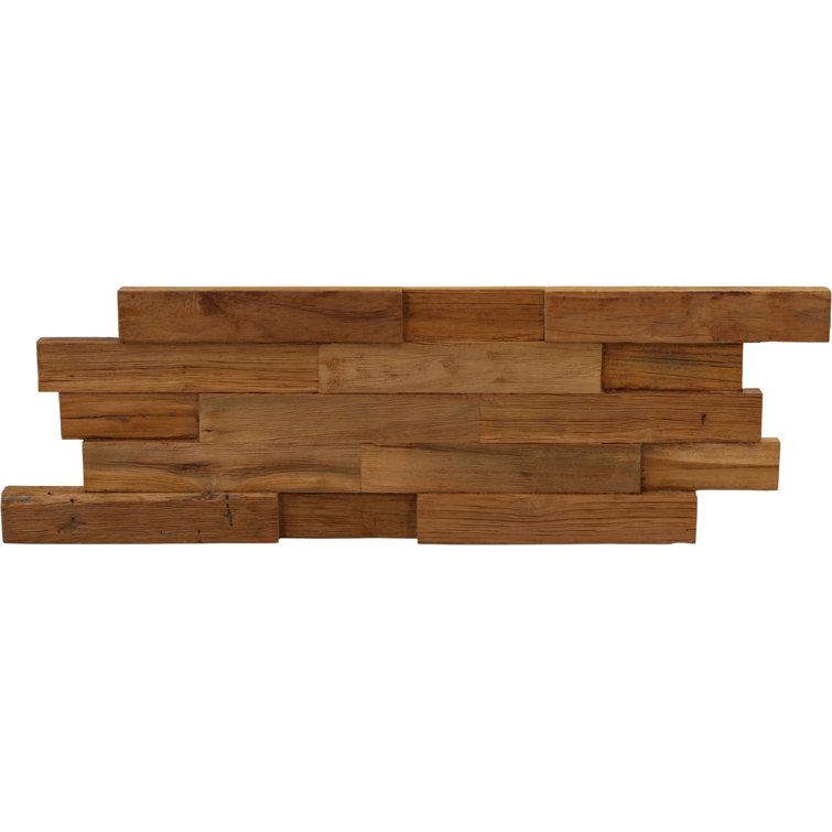 Reclaimed Teak Wood Wall Tile Decor for Bathroom and Kitchen