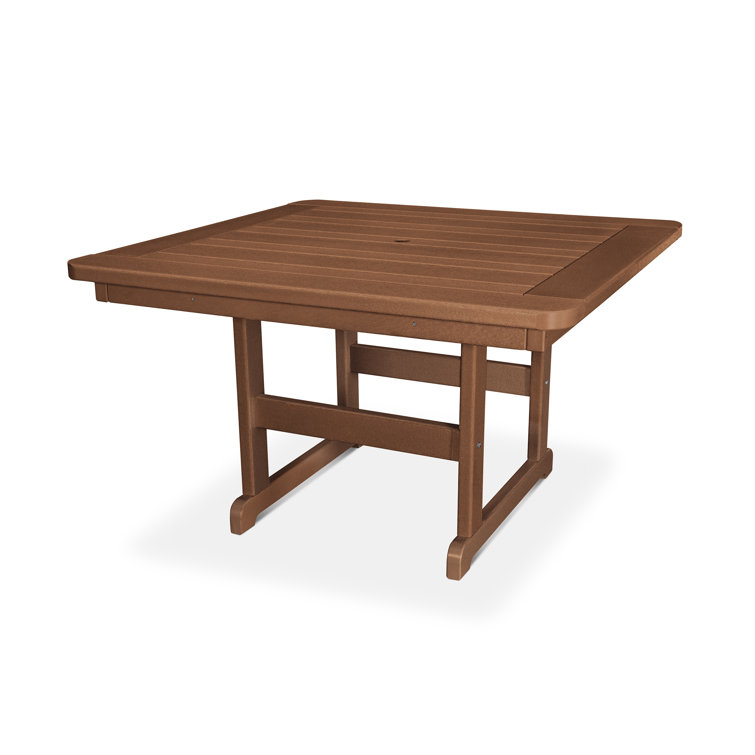 Teak 48" Square Outdoor Table with Trestle Base