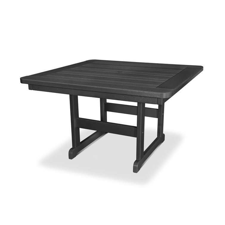 Black 48" Square All-Weather Outdoor Dining Table