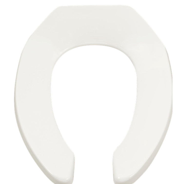 White Heavy-Duty Polypropylene Elongated Open Front Toilet Seat