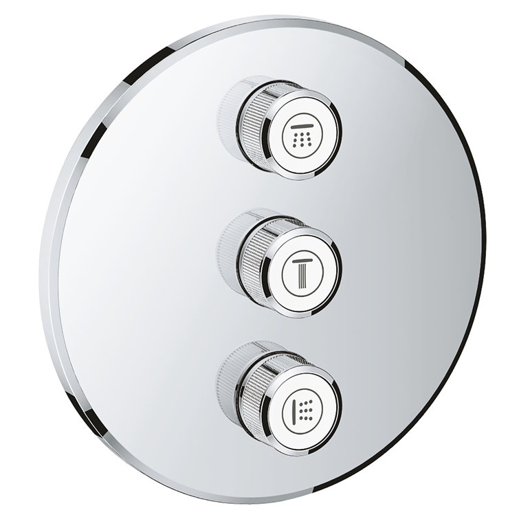 Modern Brushed Nickel Wall-Mounted Shower Trim with SmartControl
