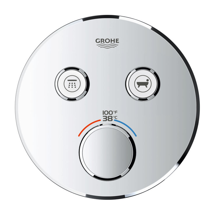 Chrome Dual-Function Wall-Mounted Shower Valve Trim