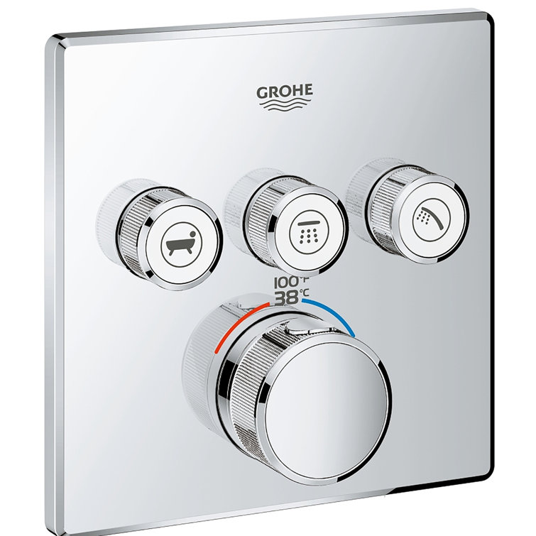 Grohtherm SmartControl Black Wall-Mounted Thermostatic Trim