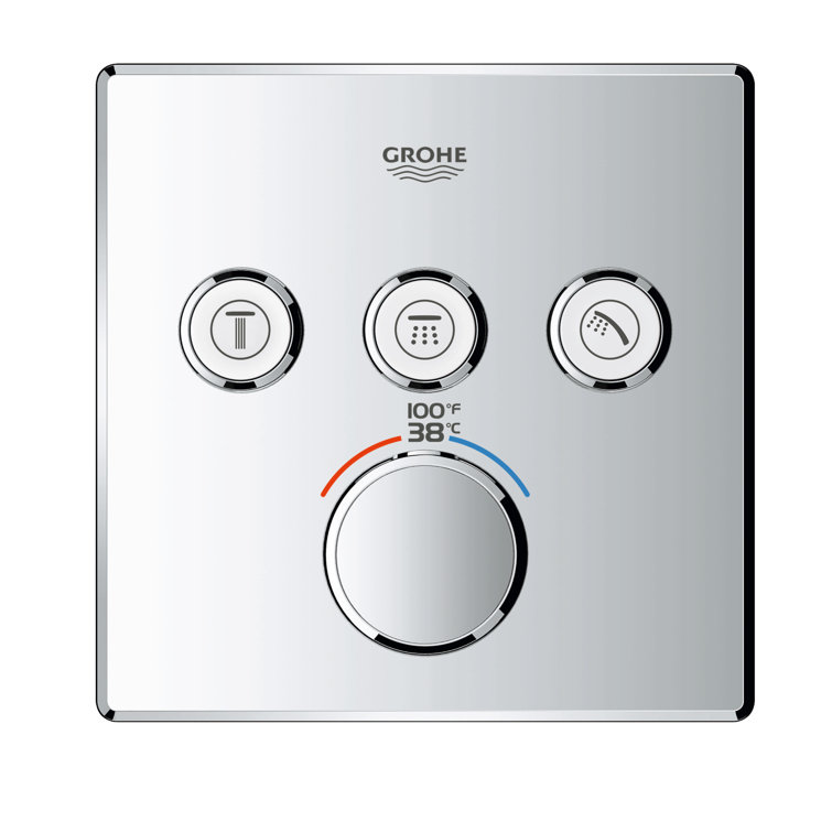 Grohtherm SmartControl Black Wall-Mounted Thermostatic Trim