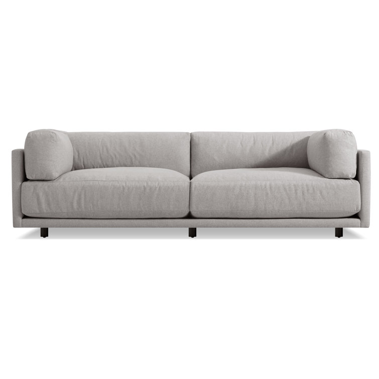 Sunday 82" Agnew Gray Textured Basketweave Cotton Blend Sofa
