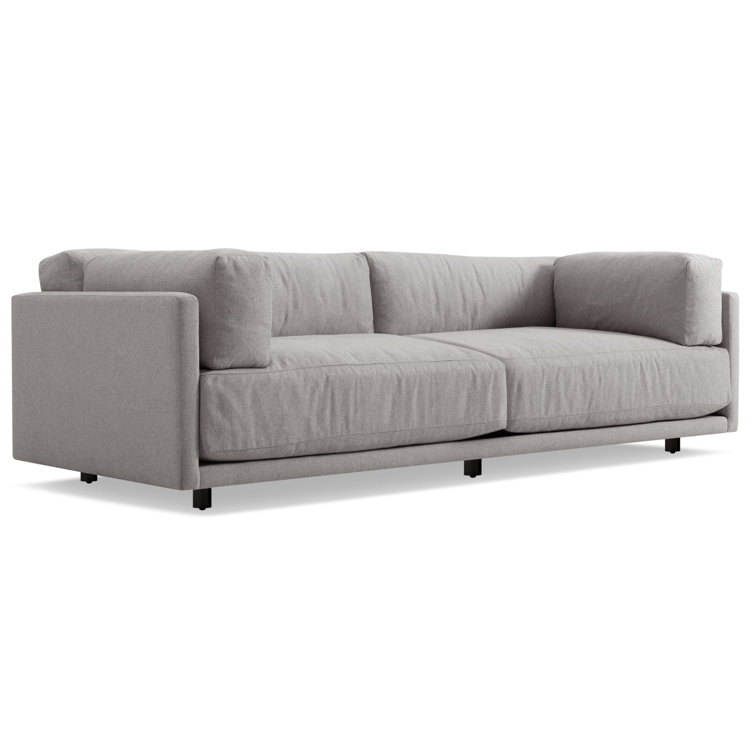 Sunday 82" Agnew Gray Textured Basketweave Cotton Blend Sofa