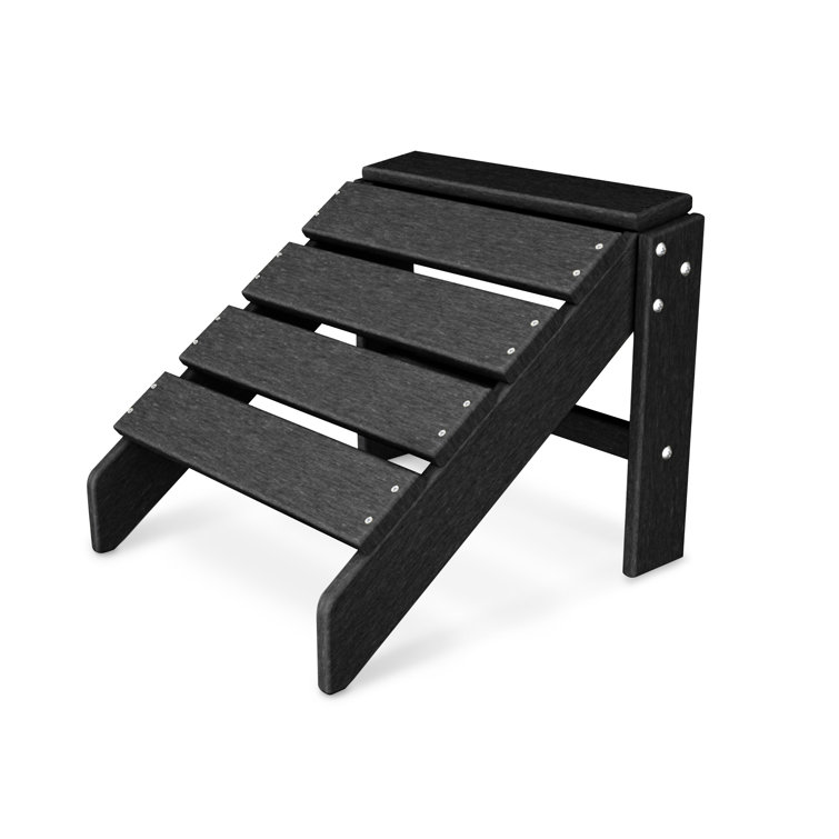 South Beach Black Recycled Plastic Outdoor Ottoman