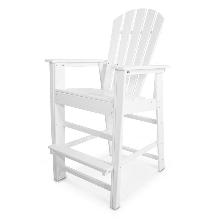 White HDPE South Beach Bar Chair with Arms