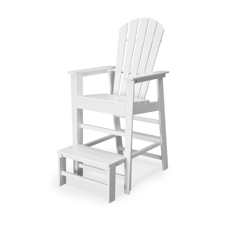 White Recycled Plastic Beach Lifeguard Chair with Arms