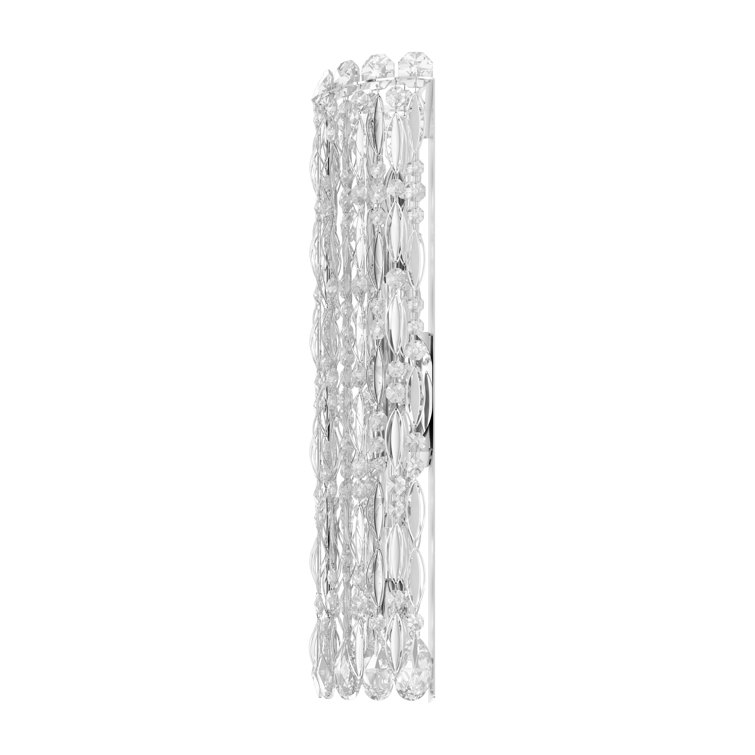Elegant 4-Light Dimmable Stainless Steel Cylinder Sconce with Clear Crystals