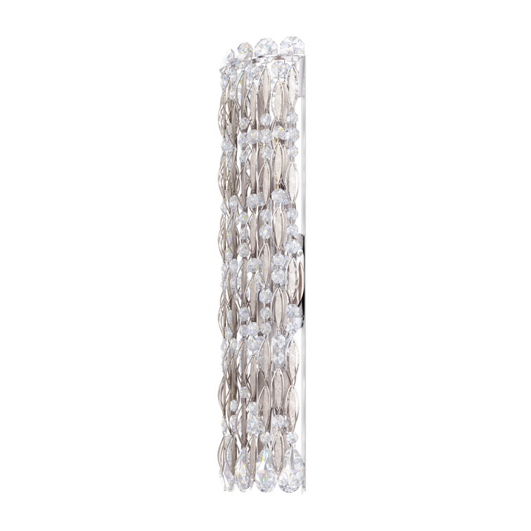 Elegant Antique Silver 4-Light Vanity Sconce with Heritage Clear Crystals