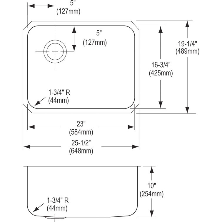 Lustrous Satin Stainless Steel Single Bowl Undermount Sink