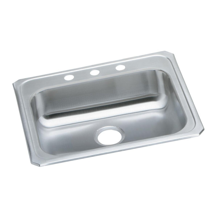 Elkay 25" Brushed Satin Stainless Steel Drop-In Kitchen Sink