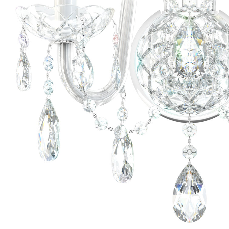 Arlington Dual-Light Polished Silver Crystal Sconce