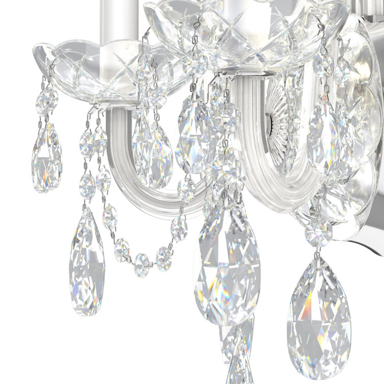 Arlington Dual-Light Polished Silver Crystal Sconce