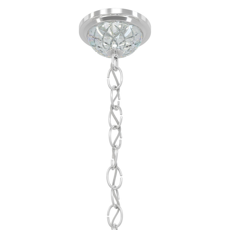 Elegant Polished Silver 6-Light Chandelier with Heritage Clear Crystal