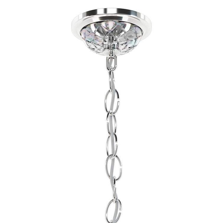 Polished Silver 8-Light Heritage Crystal Chandelier