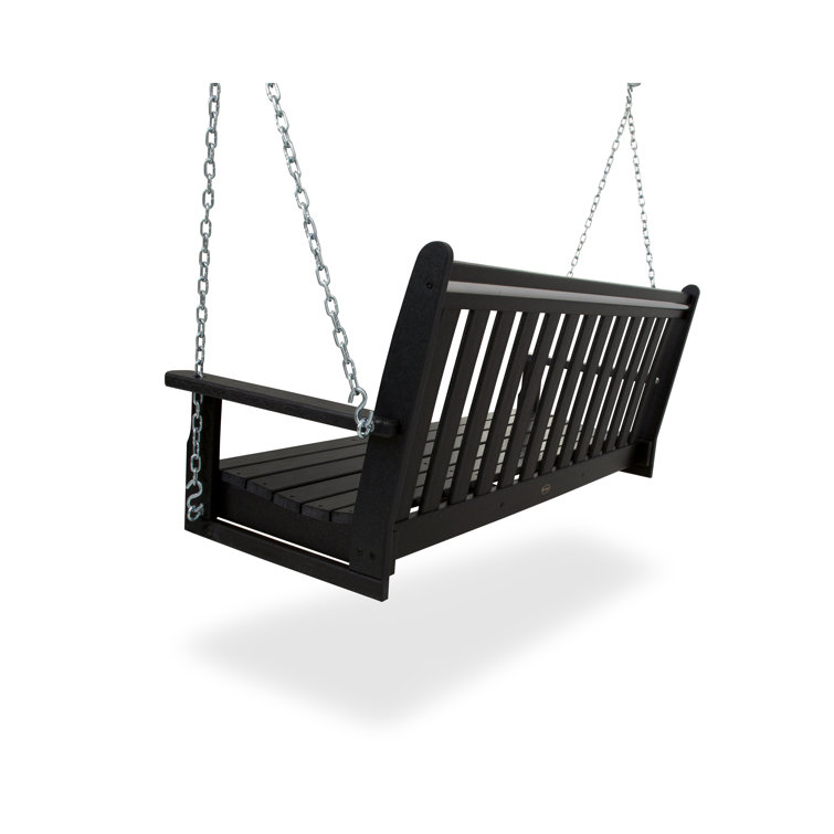 Vineyard 60.5" Black HDPE Outdoor Porch Swing