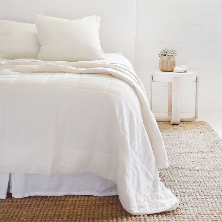 Antwerp Sky Blue King-Sized Cotton Quilted Coverlet