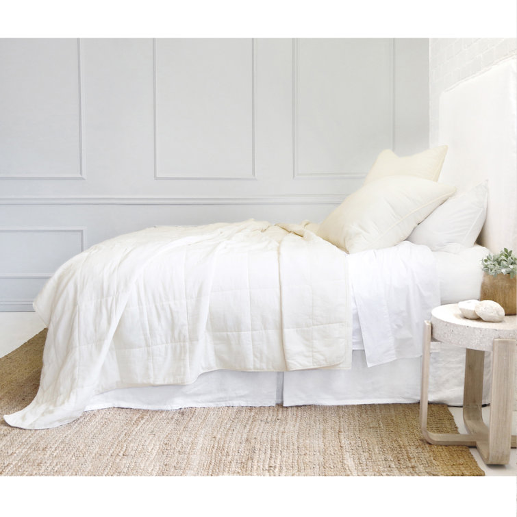 Antwerp Sky Blue King-Sized Cotton Quilted Coverlet