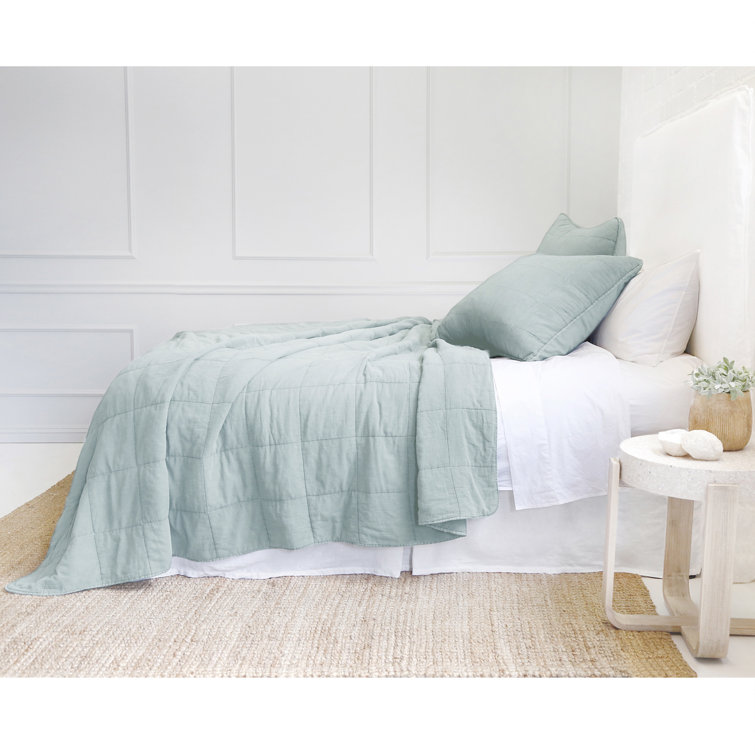 Antwerp Sky Blue King-Sized Cotton Quilted Coverlet