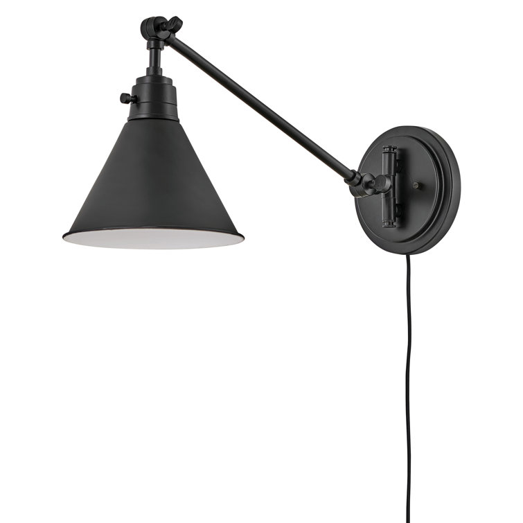 Black Adjustable Steel Single Light Wall Sconce