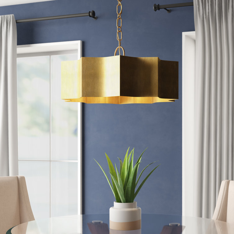 Shelby Starburst 22'' Drum Pendant Light in Gold Patina