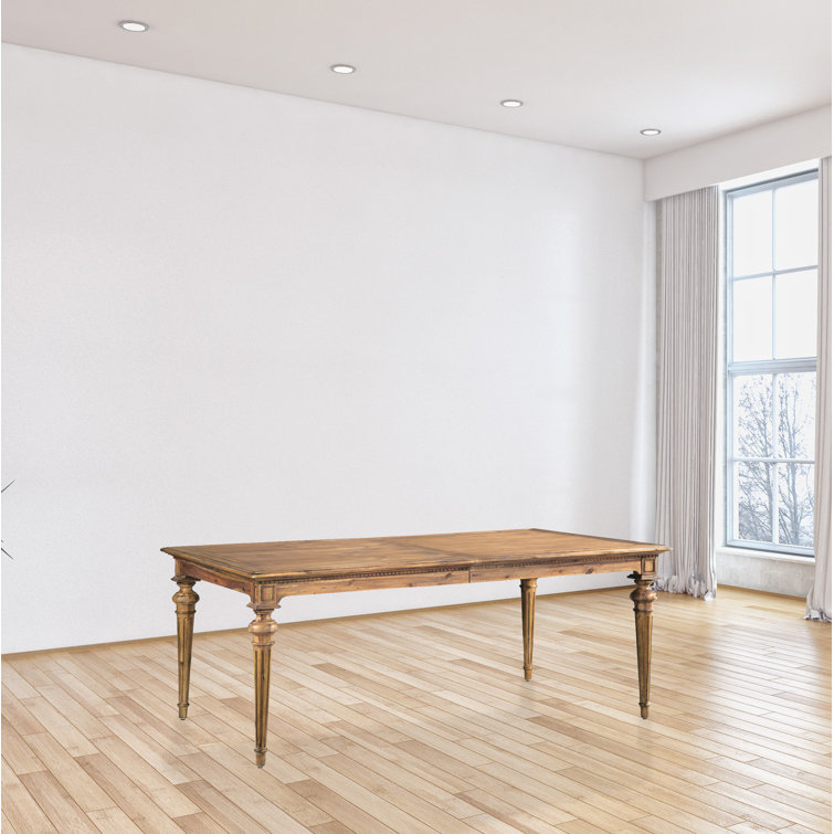 Wellington Hall Antique Beige Reclaimed Wood Extendable Dining Table